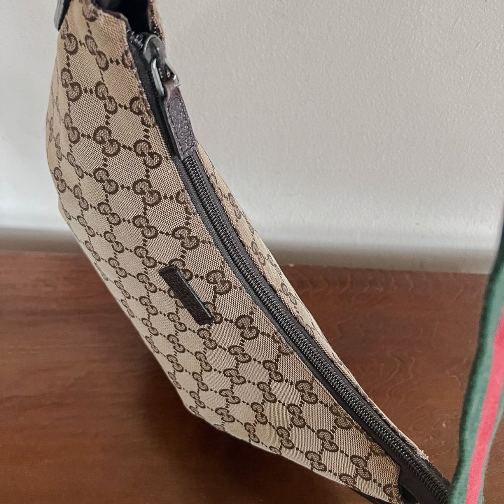 Gucci Brown GG Canvas Hobo with Green & Red Stripe Strap - Picture 7 of 10